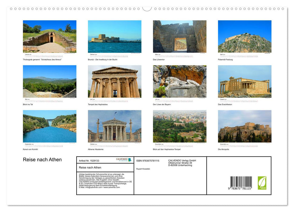 Reise nach Athen (CALVENDO Premium Wandkalender 2024)