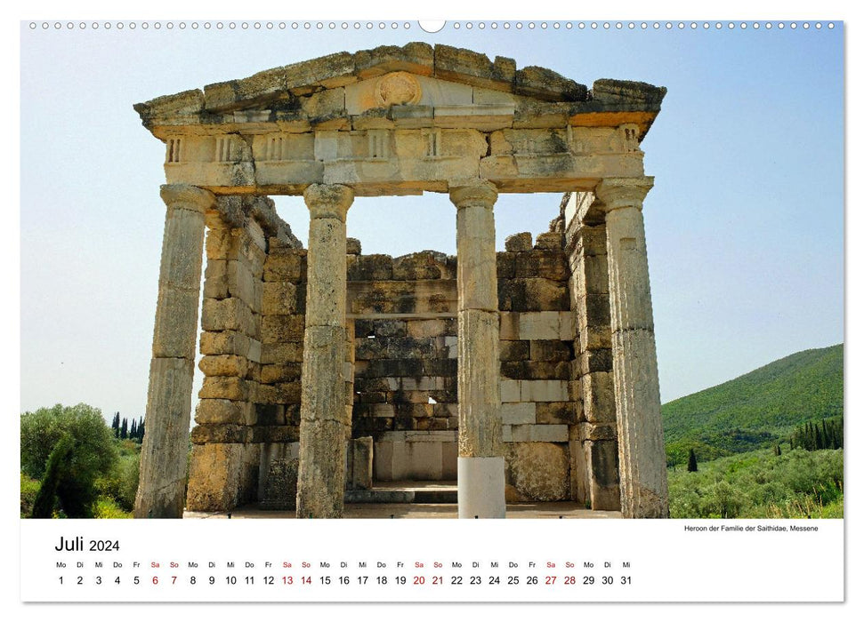Beaux points forts de l'Antiquité grecque (Calendrier mural CALVENDO Premium 2024) 