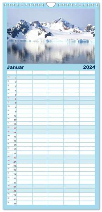 Arktis und Antarktis - Eisig durch das Jahr (CALVENDO Familienplaner 2024)