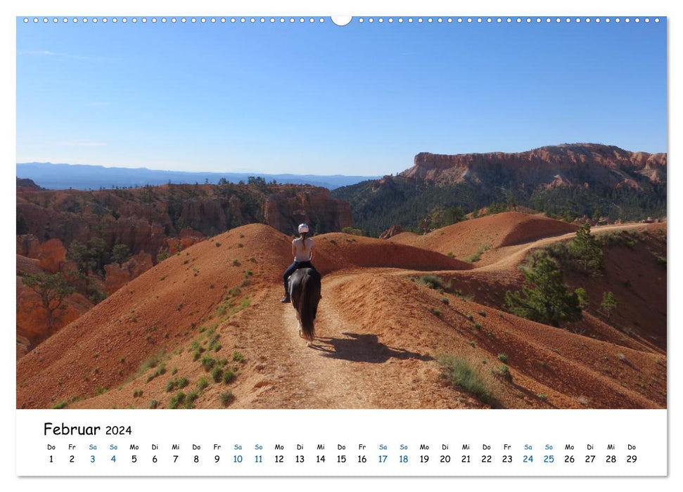 Abenteuer Pferd - Ritte durch die Wüsten und Canyons der USA (CALVENDO Wandkalender 2024)