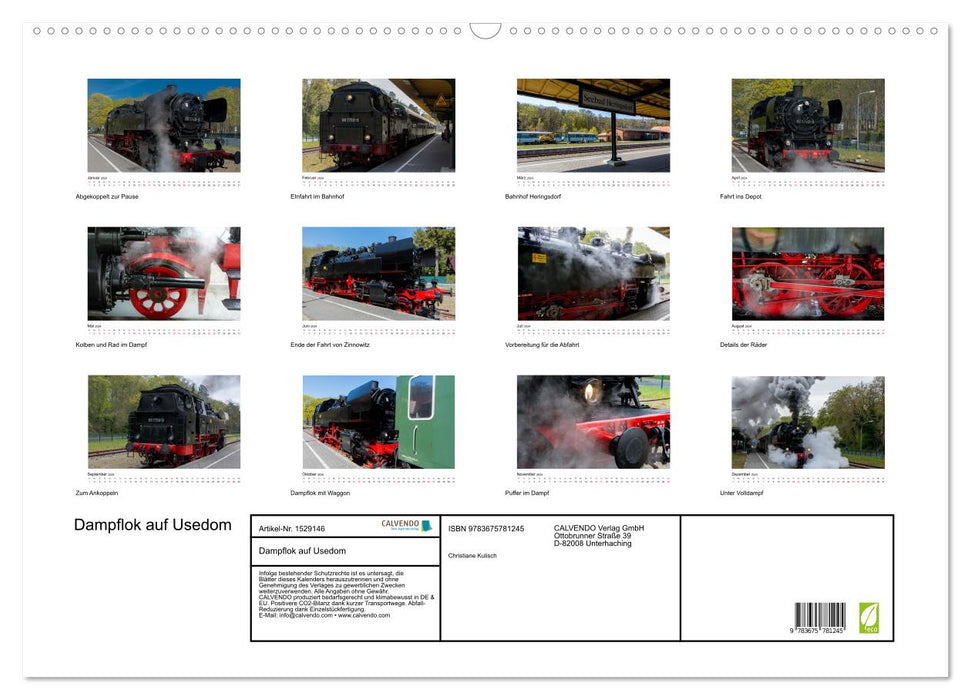 Steam locomotive on Usedom (CALVENDO wall calendar 2024) 