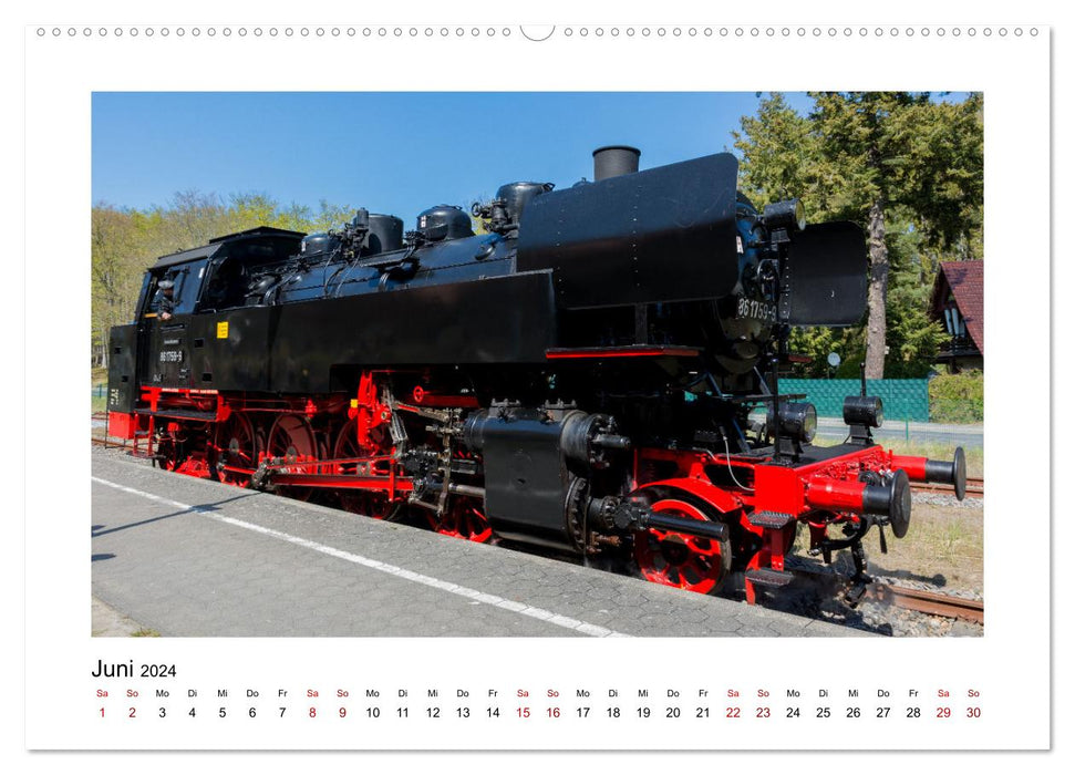 Locomotive à vapeur sur Usedom (calendrier mural CALVENDO 2024) 