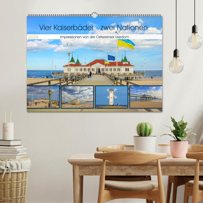 Four imperial baths - two nations - impressions from the Baltic Sea island of Usedom (CALVENDO wall calendar 2024) 