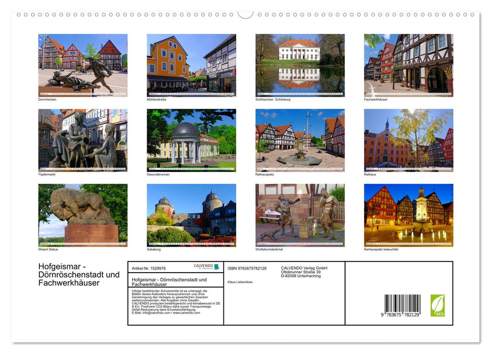 Hofgeismar - Dornröschenstadt und Fachwerkhäuser (CALVENDO Premium Wandkalender 2024)