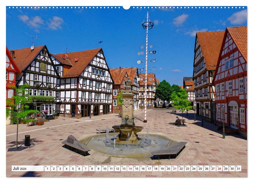 Hofgeismar - Sleeping Beauty City and half-timbered houses (CALVENDO Premium Wall Calendar 2024) 