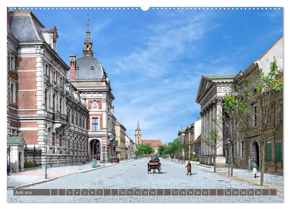 Saxony-Anhalt - places from the imperial era in color - photos restored and colored (CALVENDO Premium Wall Calendar 2024) 