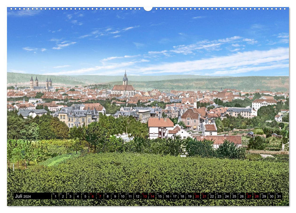 Saxony-Anhalt - places from the imperial era in color - photos restored and colored (CALVENDO Premium Wall Calendar 2024) 