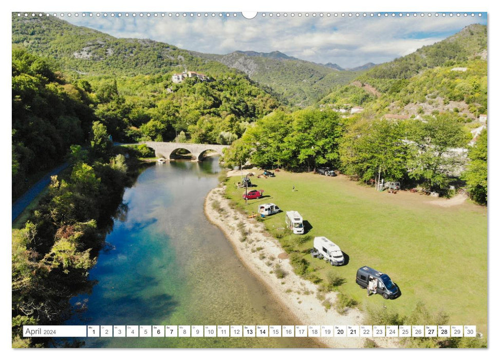 With the campervan across the Balkans (CALVENDO wall calendar 2024) 