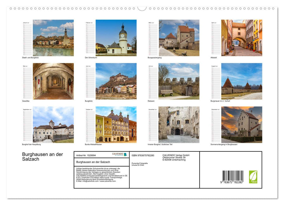 Burghausen an der Salzach (CALVENDO Premium Wall Calendar 2024) 