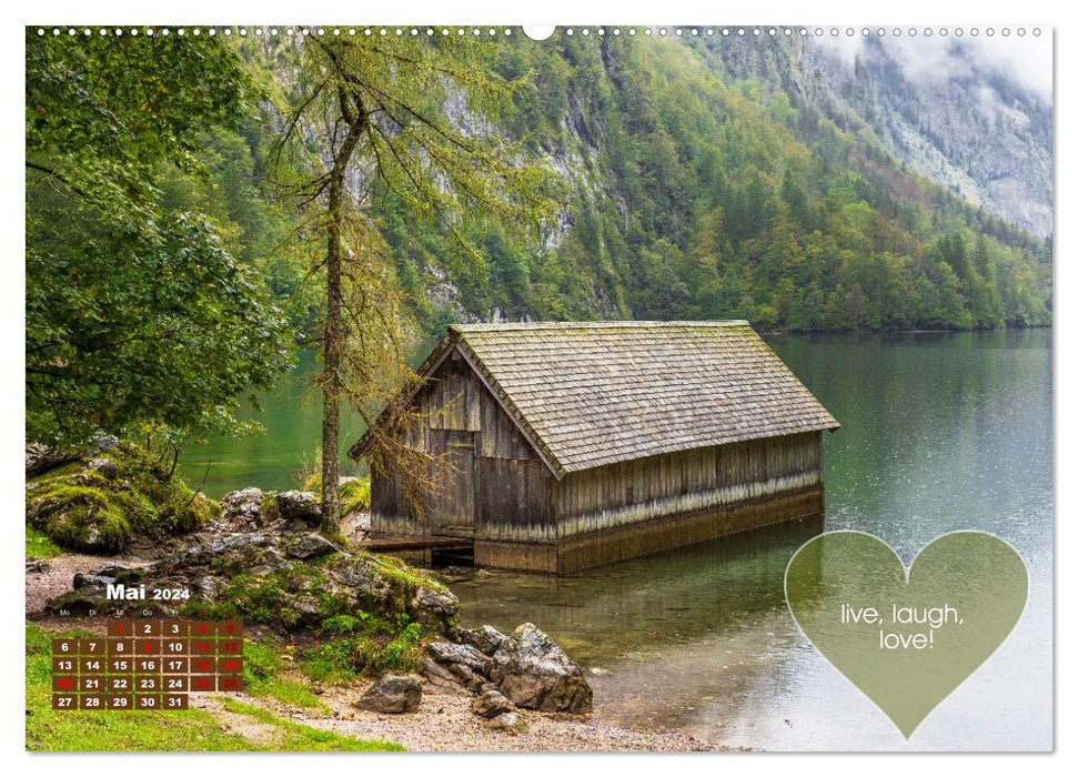 Mountains and lakes, with quotes - just for you by VogtArt (CALVENDO wall calendar 2024) 