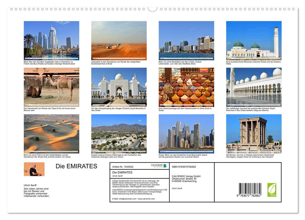 The EMIRATES between Dubai and Abu Dhabi (CALVENDO Premium Wall Calendar 2024) 