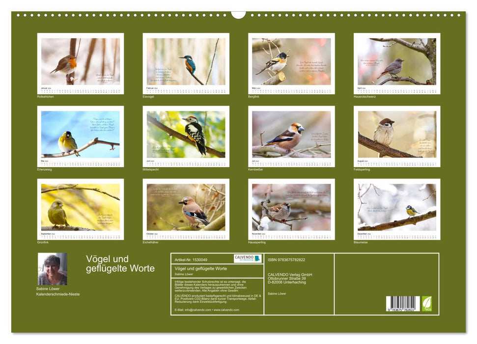 Vögel und geflügelte Worte (CALVENDO Wandkalender 2024)