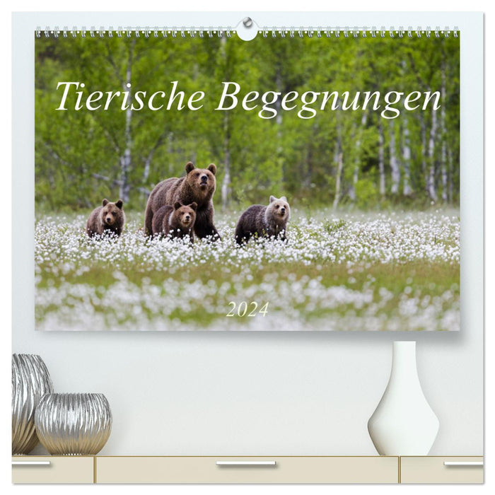 Tierische Begegnungen (CALVENDO Premium Wandkalender 2024)