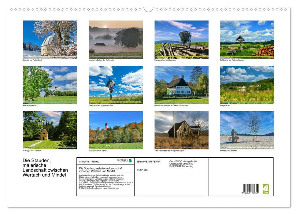 Die Stauden - Malerische Landschaft zwischen Wertach und Mindel (CALVENDO Wandkalender 2024)