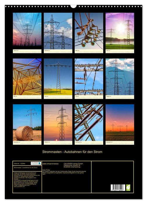 Strommasten - Autobahnen für den Strom (CALVENDO Wandkalender 2024)