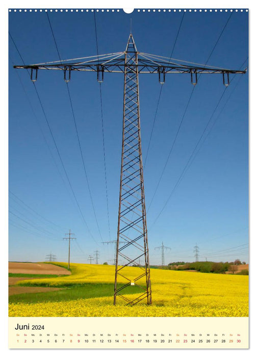 Strommasten - Autobahnen für den Strom (CALVENDO Wandkalender 2024)