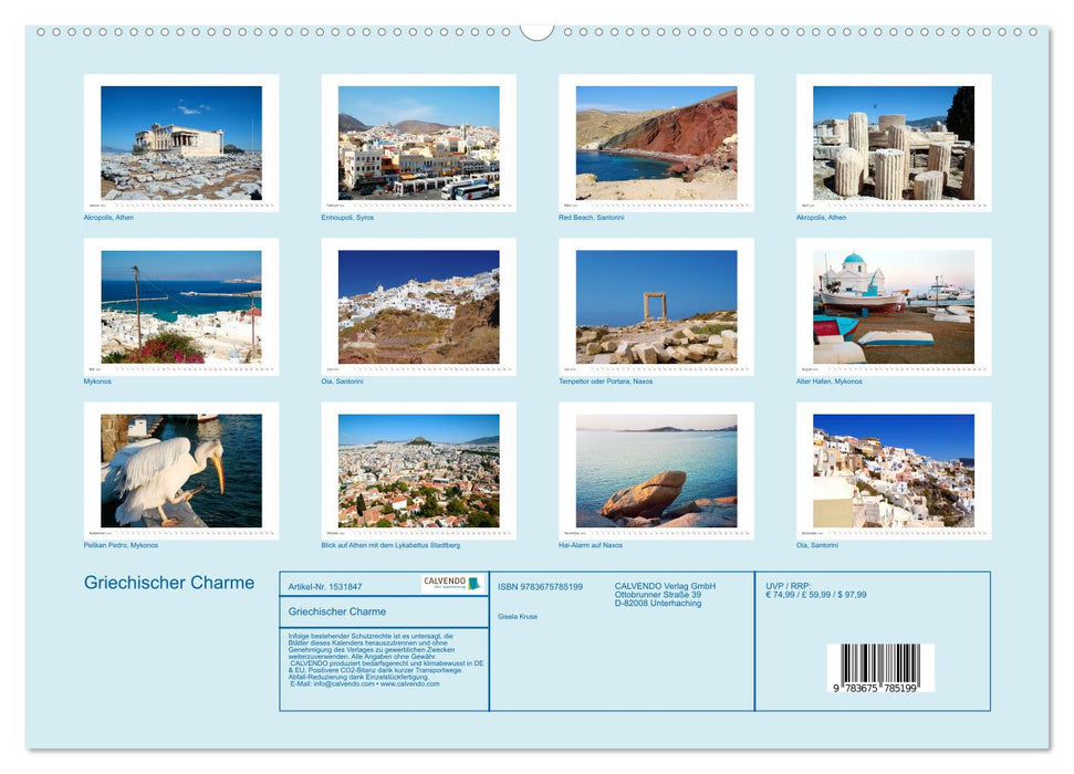 Griechischer Charme (CALVENDO Premium Wandkalender 2024)