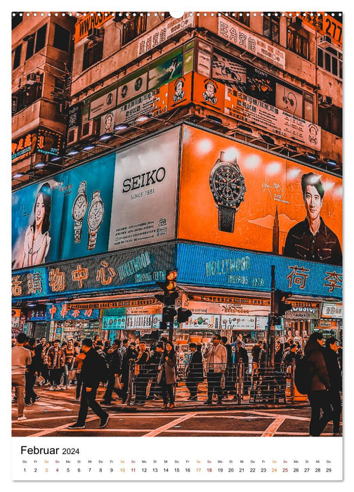 Hongkong Street live (CALVENDO Premium Wandkalender 2024)