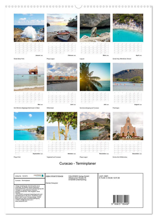 Curacao - Terminplaner (CALVENDO Premium Wandkalender 2024)