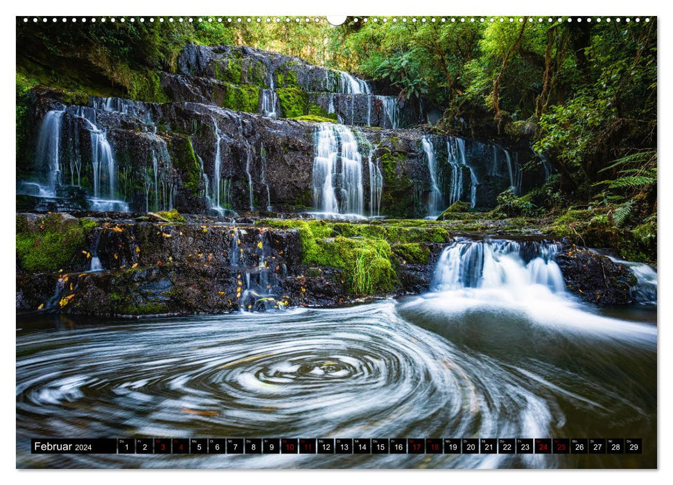 Le sud de la Nouvelle-Zélande : montagnes, lacs et côtes magnifiques (Calendrier mural CALVENDO Premium 2024) 