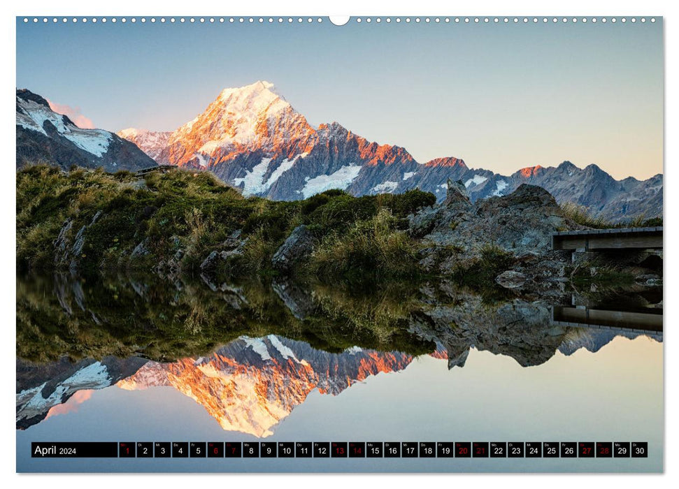 Le sud de la Nouvelle-Zélande : montagnes, lacs et côtes magnifiques (Calendrier mural CALVENDO Premium 2024) 