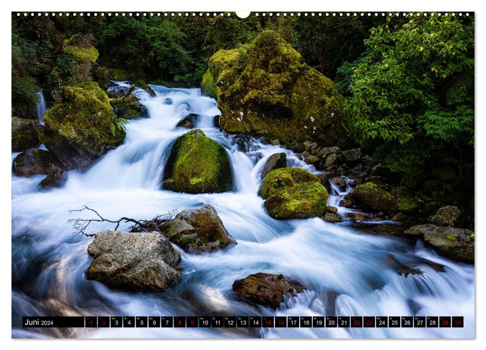 The south of New Zealand: mountains, lakes and beautiful coasts (CALVENDO Premium Wall Calendar 2024) 