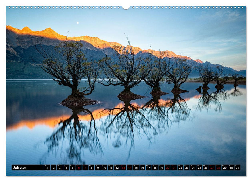 Le sud de la Nouvelle-Zélande : montagnes, lacs et côtes magnifiques (Calendrier mural CALVENDO Premium 2024) 