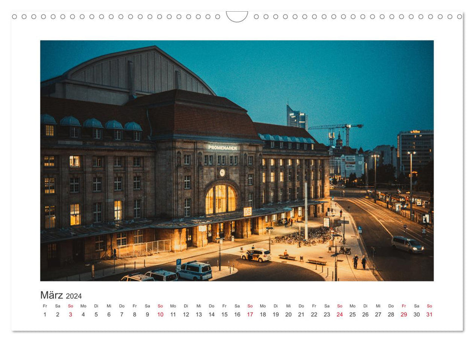 Leipzig la nuit (calendrier mural CALVENDO 2024) 