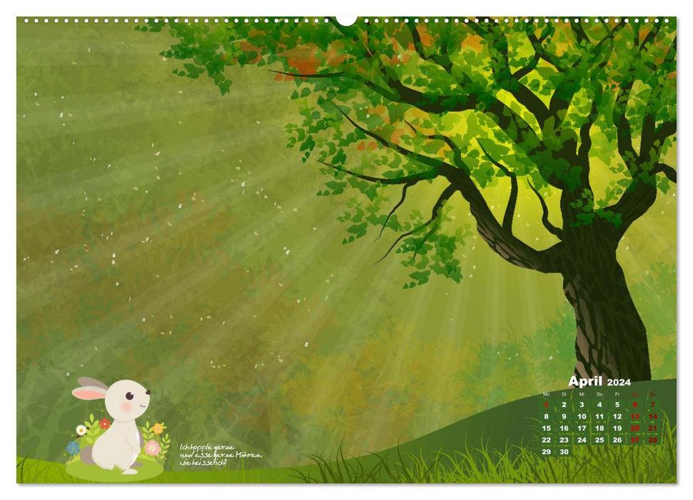 Animal calendar for children (CALVENDO Premium Wall Calendar 2024) 