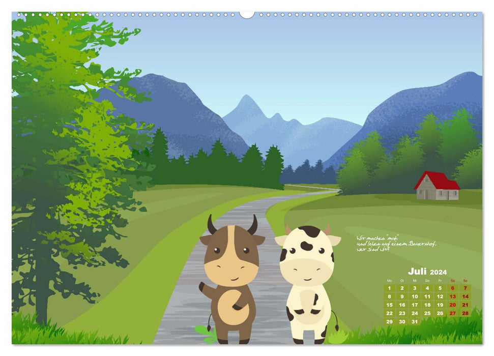 Calendrier animalier pour enfants (Calvendo mural Premium CALVENDO 2024) 
