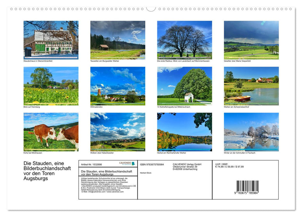 Die Stauden - eine Bilderbuchlandschaft vor den Toren Augsburgs (CALVENDO Premium Wandkalender 2024)