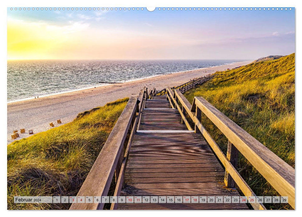 Mer du Nord - Calendrier de nostalgie de la plage et de la mer (Calvendo Premium Wall Calendar 2024) 