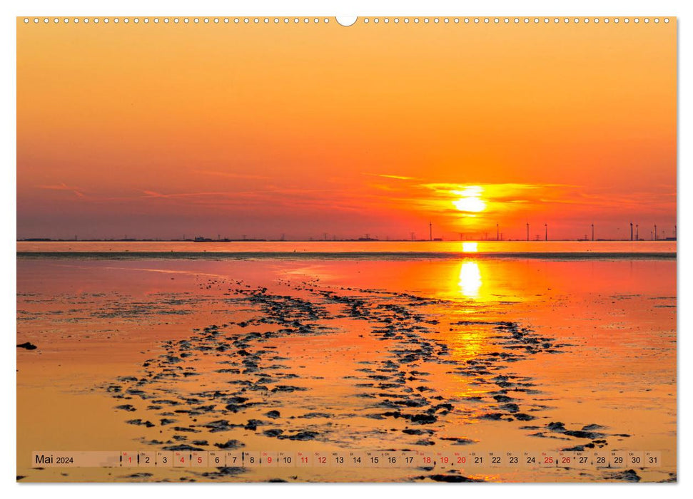 Mer du Nord - Calendrier de nostalgie de la plage et de la mer (Calvendo Premium Wall Calendar 2024) 