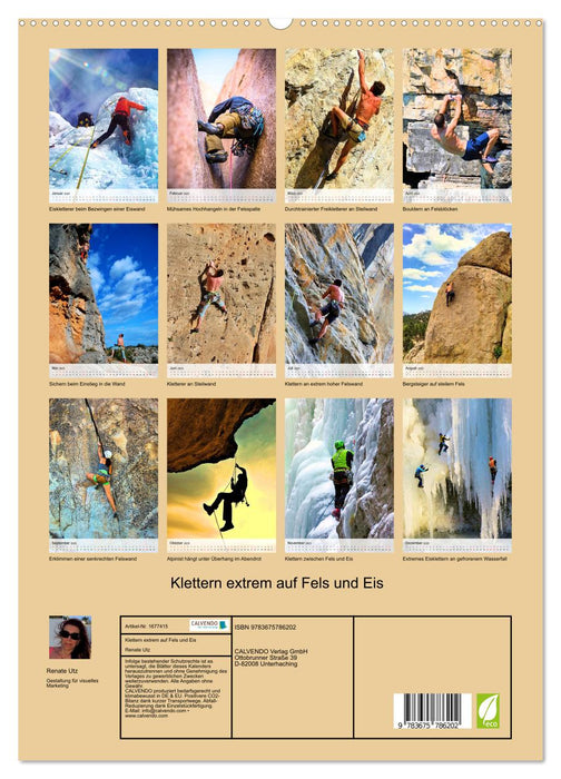 Escalade extrême sur rocher et glace (calendrier mural CALVENDO 2025) 