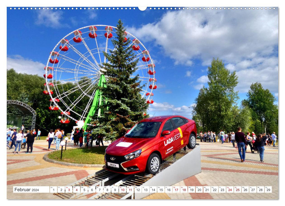 DANS LE LOOK LADA - Voitures classiques et voitures neuves en Russie (calendrier mural CALVENDO 2024) 