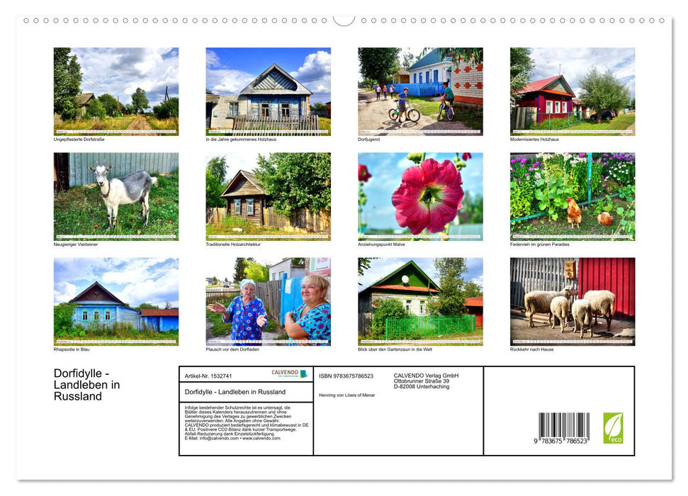 Village idyll - country life in Russia (CALVENDO Premium Wall Calendar 2024) 