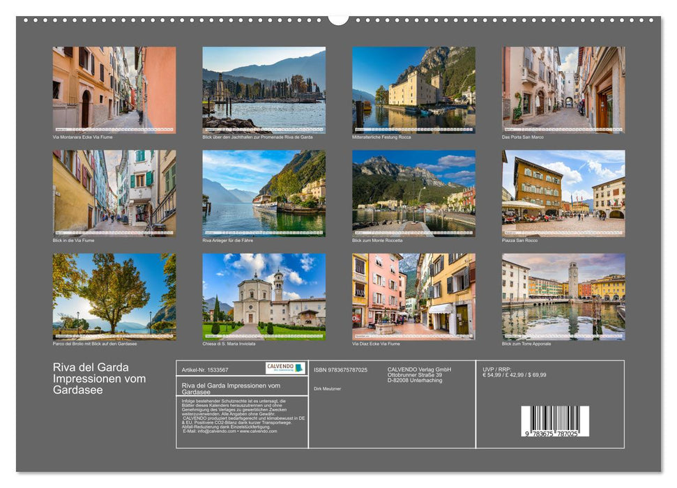 Riva del Garda Impressionen vom Gardasee (CALVENDO Wandkalender 2024)