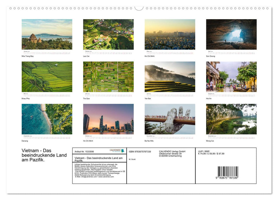 Vietnam - The impressive country on the Pacific. (CALVENDO Premium Wall Calendar 2024) 