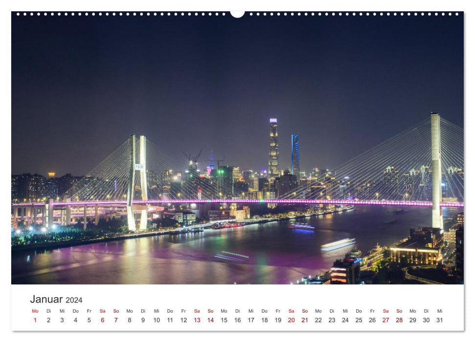 Shanghai - Un voyage dans l'une des plus grandes villes du monde. (Calendrier mural CALVENDO Premium 2024) 