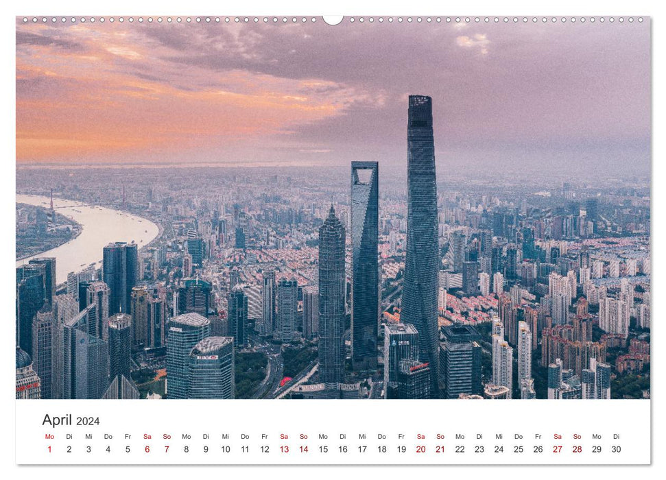 Shanghai - Un voyage dans l'une des plus grandes villes du monde. (Calendrier mural CALVENDO Premium 2024) 