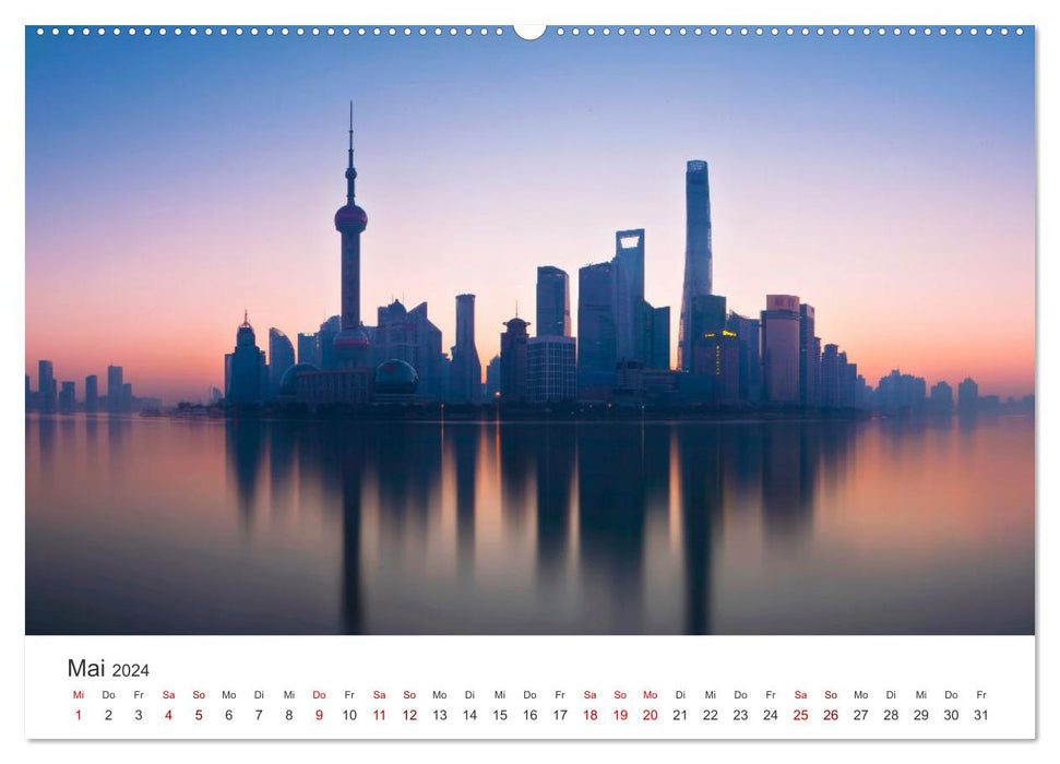 Shanghai - A journey to one of the largest cities in the world. (CALVENDO Premium Wall Calendar 2024) 