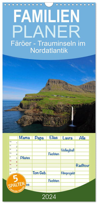 Îles Féroé - îles de rêve dans l'Atlantique Nord (Planificateur familial CALVENDO 2024) 