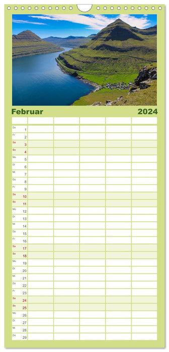 Îles Féroé - îles de rêve dans l'Atlantique Nord (Planificateur familial CALVENDO 2024) 