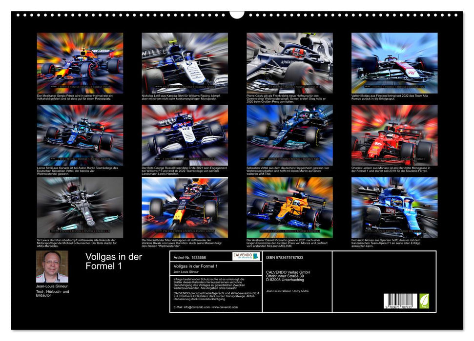 Full throttle in Formula 1 (CALVENDO wall calendar 2024) 