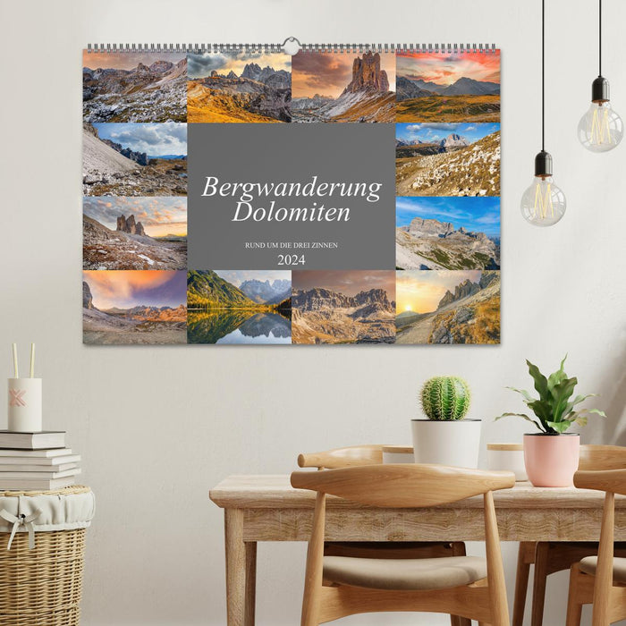 Randonnée en montagne dans les Dolomites autour des Trois Sommets (calendrier mural CALVENDO 2024) 