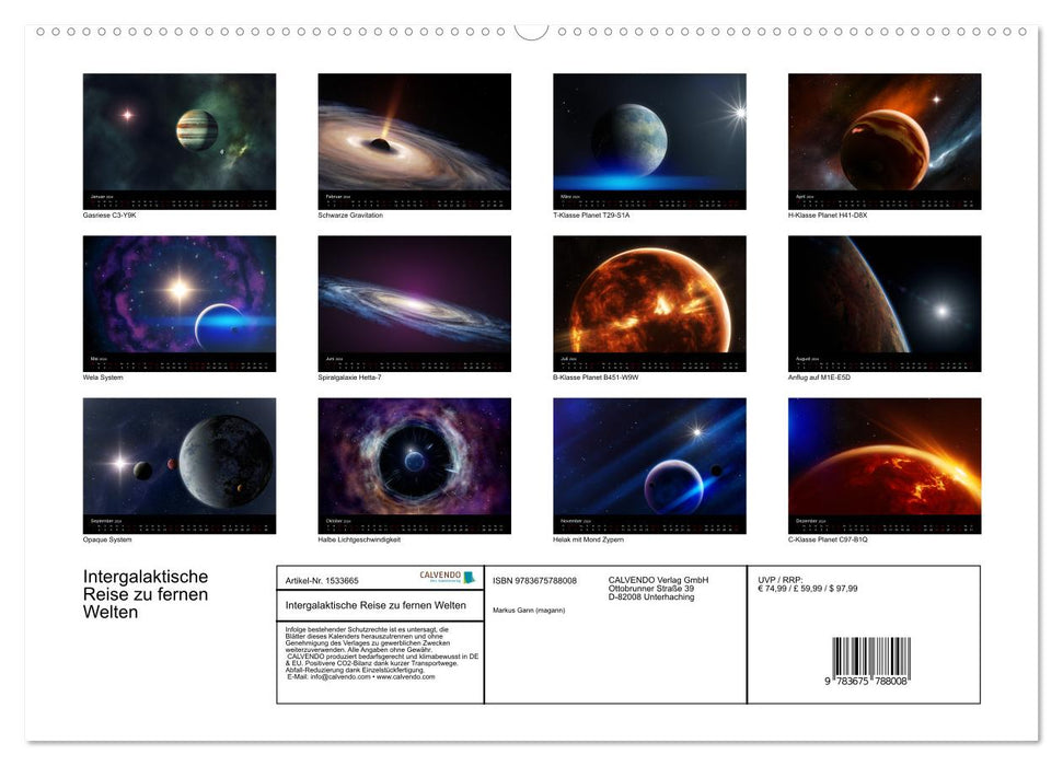 Intergalaktische Reise zu fernen Welten (CALVENDO Premium Wandkalender 2024)