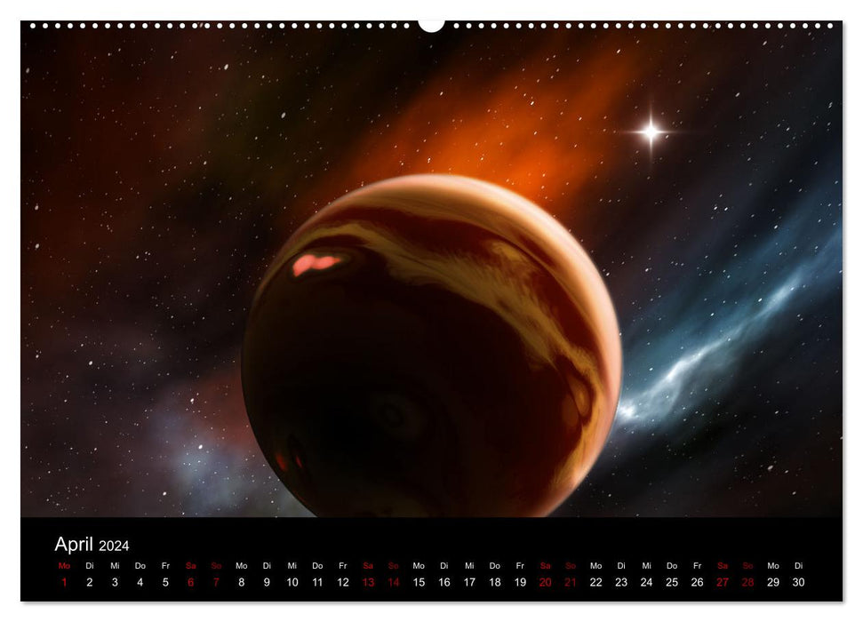 Intergalaktische Reise zu fernen Welten (CALVENDO Premium Wandkalender 2024)