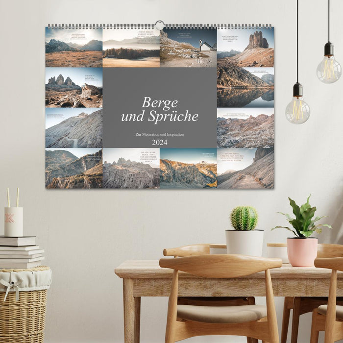 Mountains and sayings for motivation and inspiration (CALVENDO wall calendar 2024) 