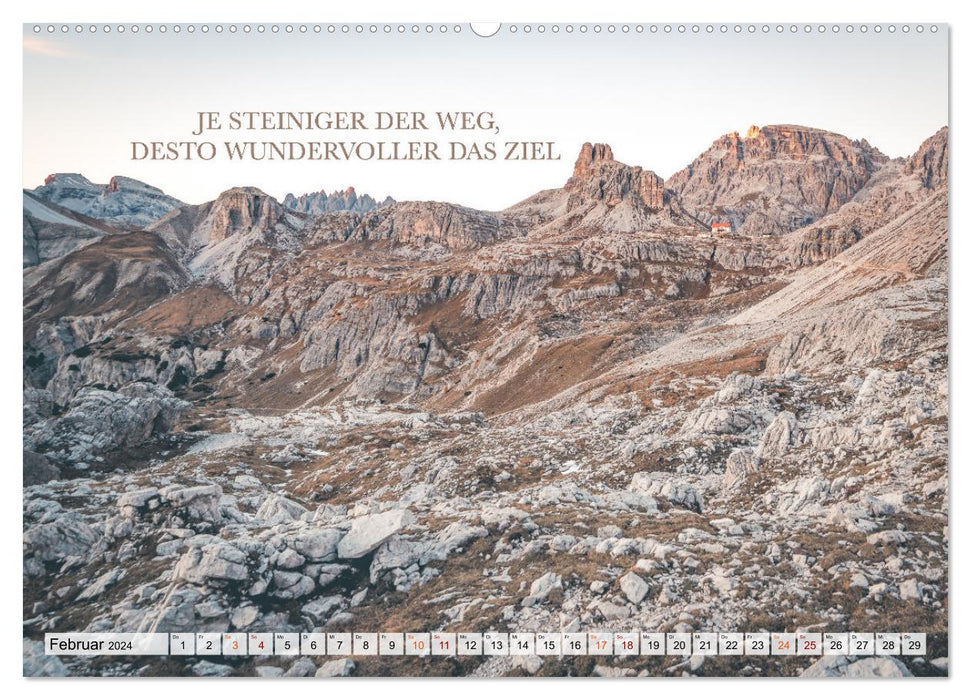 Berge und Sprüche zur Motivation und Inspiration (CALVENDO Wandkalender 2024)