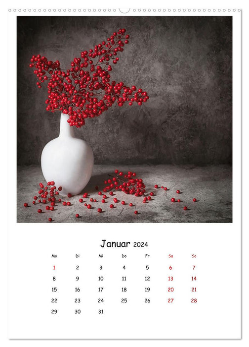 Stillleben mit Blümchen Pflanzen und Co. kreativ und stilvoll (CALVENDO Premium Wandkalender 2024)